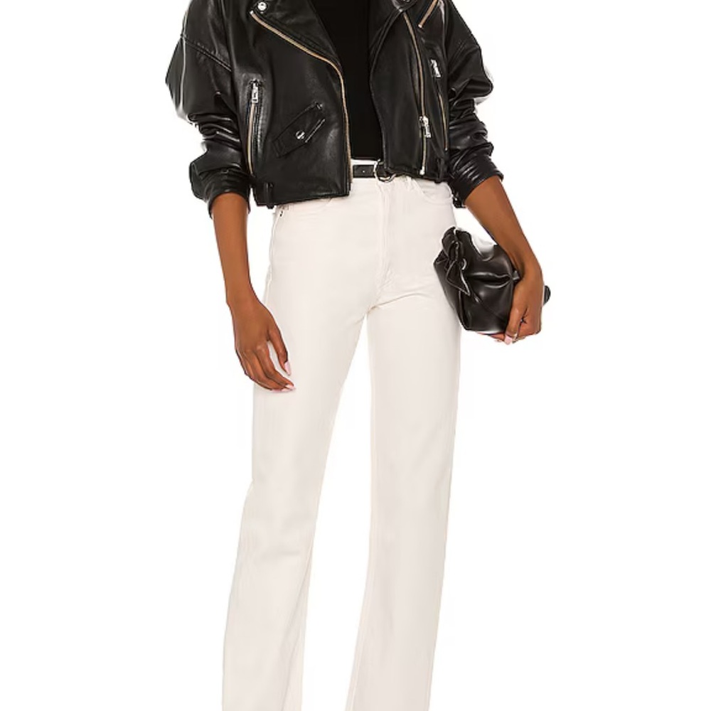 AGOLDE High Rise Pinch Waist size 26 yellow stitching